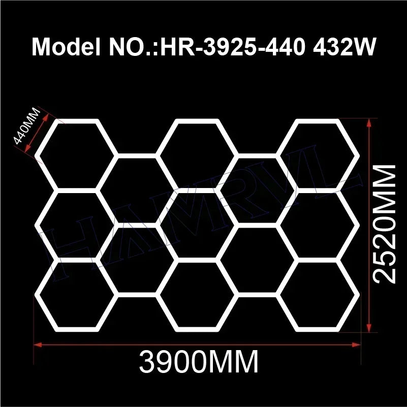 Cutomized Barbershop Hair Salon Led Ceiling Light Hexagon Garage Light Warm/Natural white 3000K 4000K Honeycomb Lighting For Car