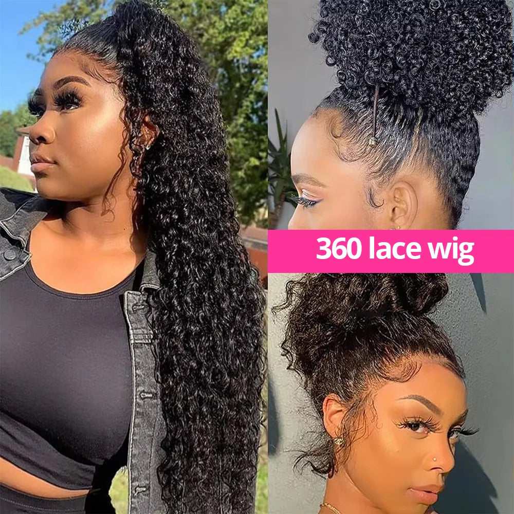 250% Density 360 HD Full Water Wave Lace Curly Human Hair Wigs 30 40 Inches Loose Deep Wave Lace Frontal Wig Brazilian For Women