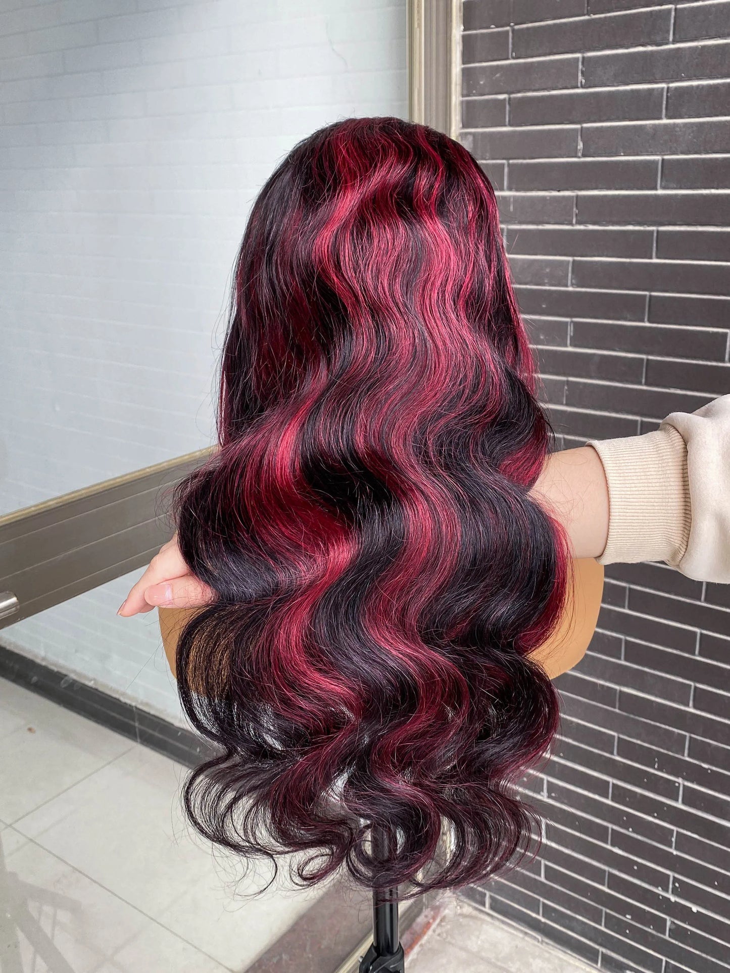 1b/99j Burgundy Highlight Body Wave 13x4 HD Lace Front Human Hair Wig Brazilian 30 32 Inch Colored 13x6 Lace Frontal Wigs 200%