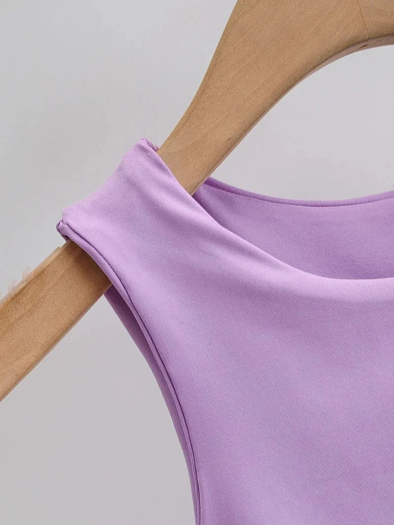 2024 Summer Fashion Women Sexy Slim Tops O-neck Sleeveless Double Nylon Ladies Good Quality Tank Tops 6 Colors