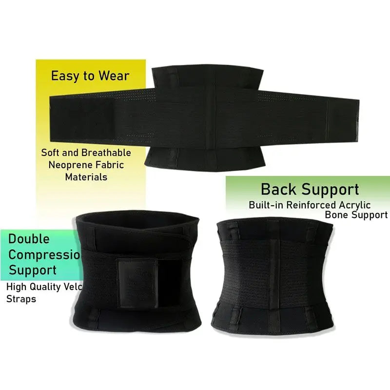 Waist Cincher Trimmer Men Waist Trainer Belt Back Support Wrap Fitness Gym Body Shaper Belt Slimming Belly Corset Workout Girdle