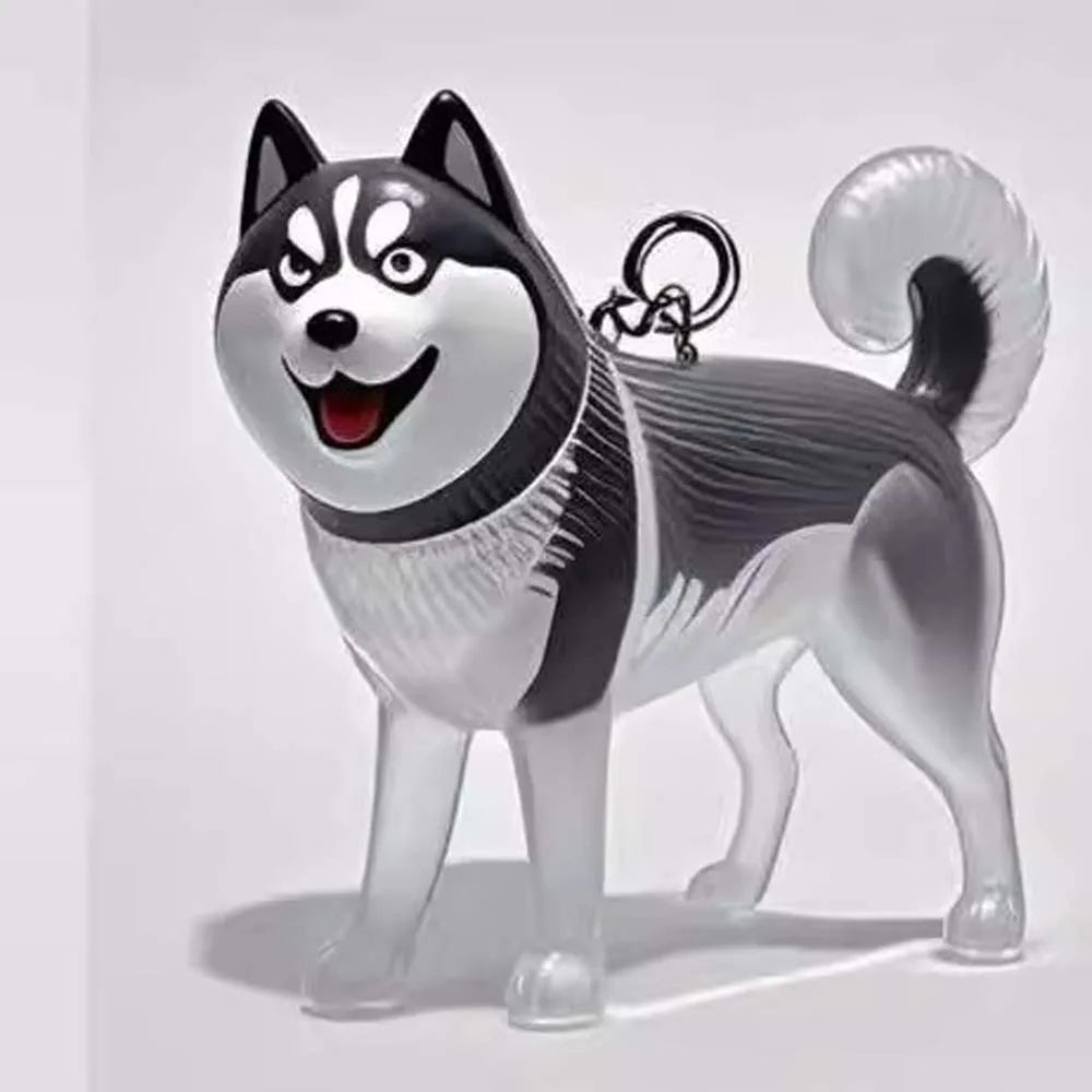 Cartoon Dog Shape Dog Hair Storage Box Transparent Hair Grooming Pet Hair Keychain DIY Handmade Keyring Puppy Pendants Backpack