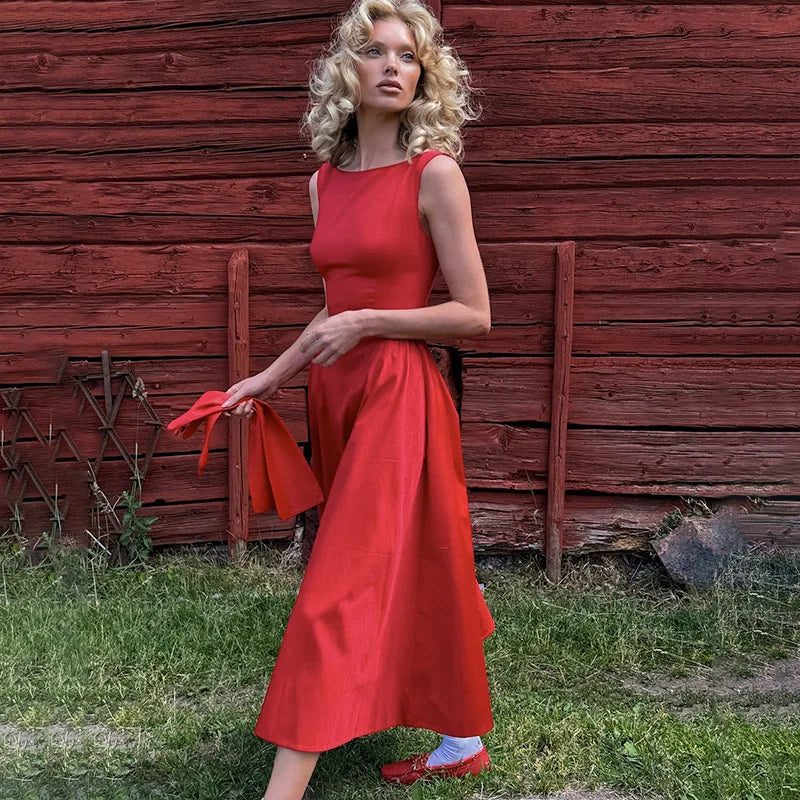 Ladies Summer Zipper New Fashion Evening Birthday Party Dress Women Sleeveless Backless Bodycon Maxi Dress Clubwear Fall Outfits