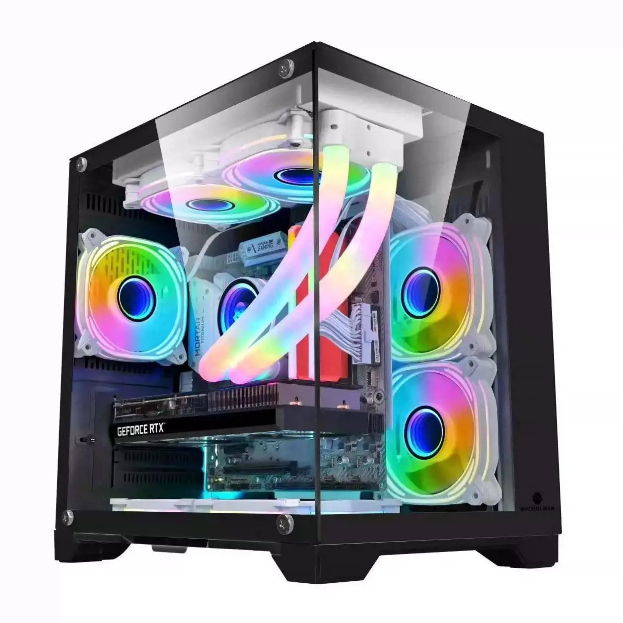 Suitable for Lonely Brave Full-side Transparent White Sea View Room MATX ITX Computer Case 240/360 Water Cooling
