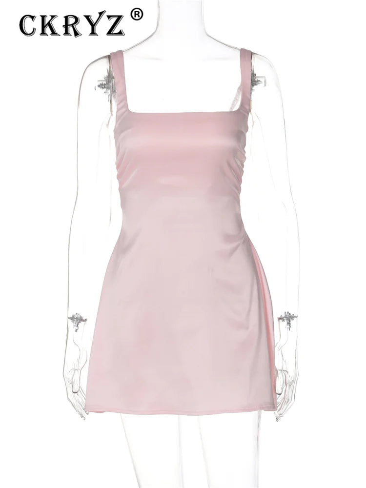 Ladies Summer Fashion Evening Party Dress Women Sleeveless Backless Bodycon Mini Dresses Woman Clothes Birthday Clubwear 2025