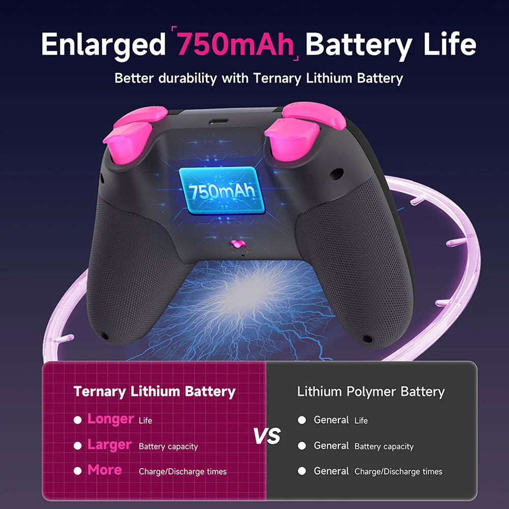 EasySMX X05 Wireless Gaming Controller Bluetooth Gamepad Compatible with PC/Switch/Phone/TV/Steam, RGB Hall Effect, Black