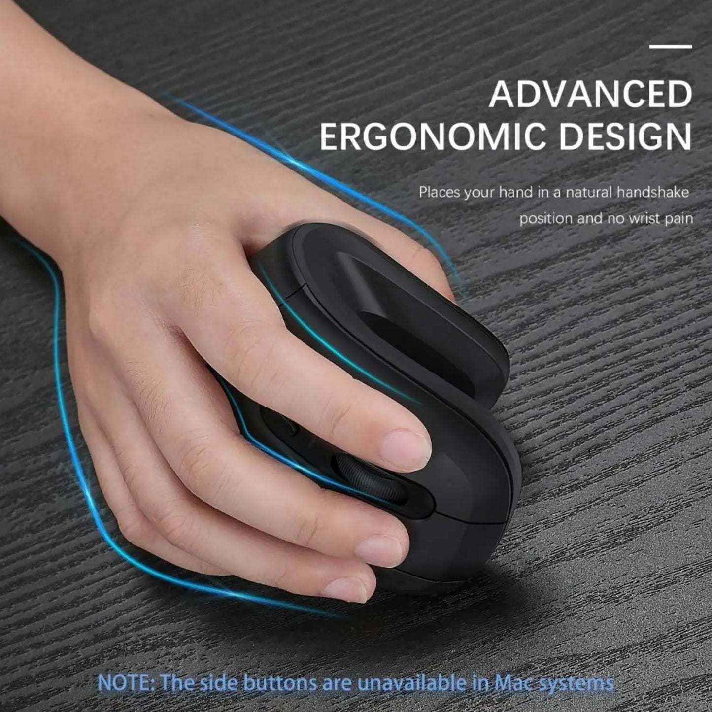 Bluetooth Ergonomic Mouse for Laptop PC Macbook Desktop Cellphone 2.4G Vertical Optical Silent Wireless Adjustable DPI Mice