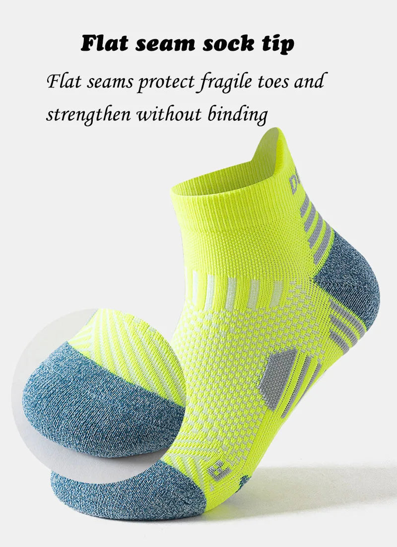 2023 Professional Marathon Running Sock Men Women Sports Fitness Thickened Cushioned Short Tube Low Cut Boat Ankle Socks
