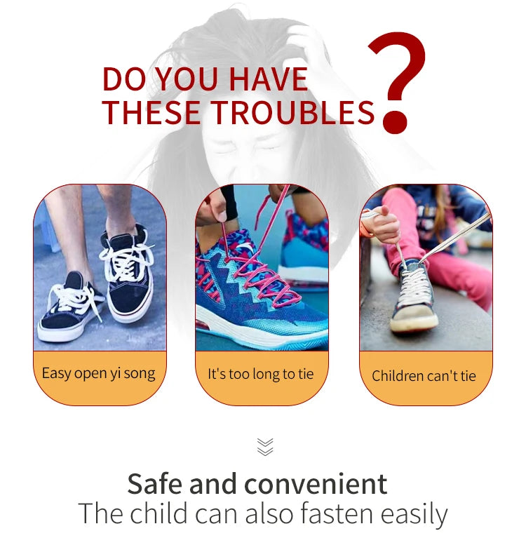 New Version Elastic No Tie Shoelaces Metal Lock Shoe Laces For Kids Adult Sneakers Quick Shoelaces Semicircle Shoestrings