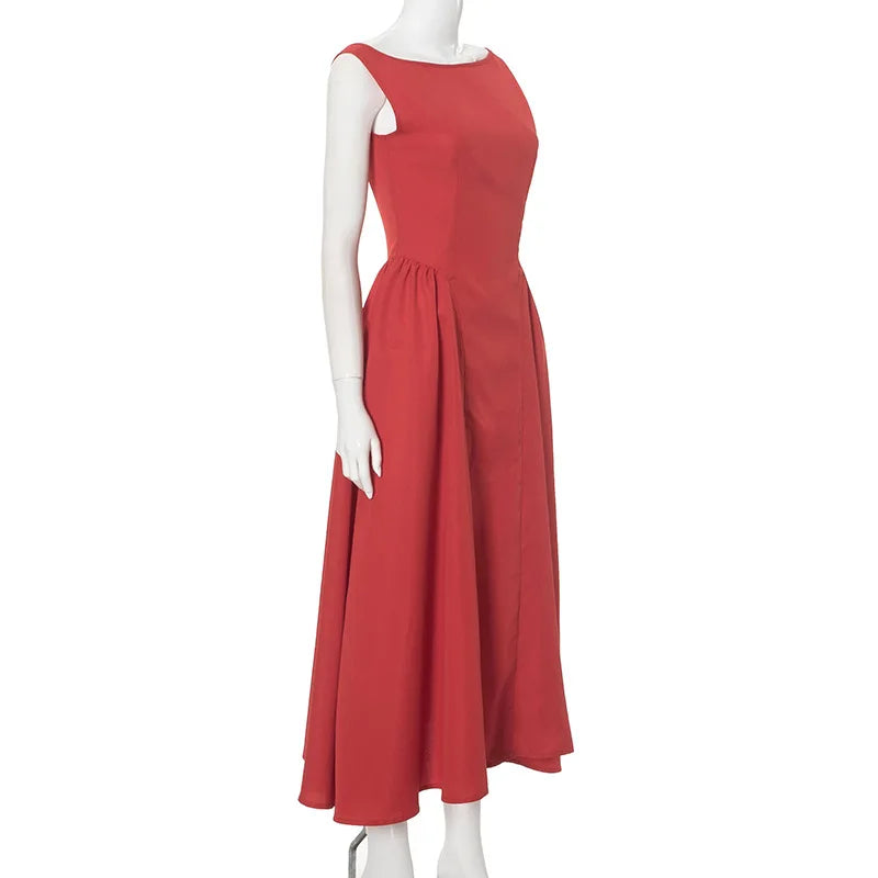Ladies Summer Zipper New Fashion Evening Birthday Party Dress Women Sleeveless Backless Bodycon Maxi Dress Clubwear Fall Outfits