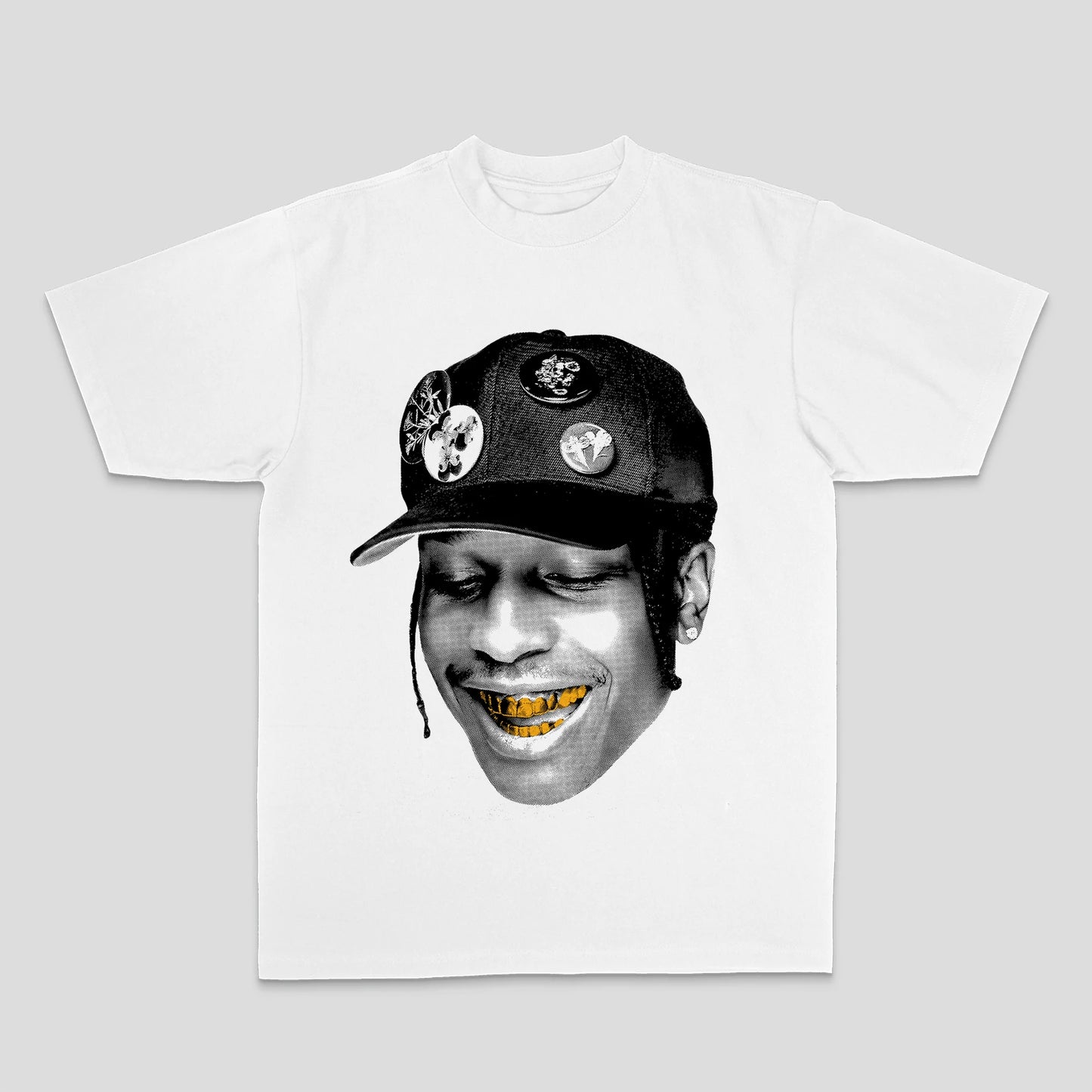 ASAP Hip Hop Rap Rap American Street Print Loose Breathable Crew Neck T-shirt Summer New Men's and Women's Streetwear