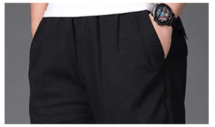 Summer thin cotton casual pants men loose straight leg 2024 new men's pants trend all matching men's long pants