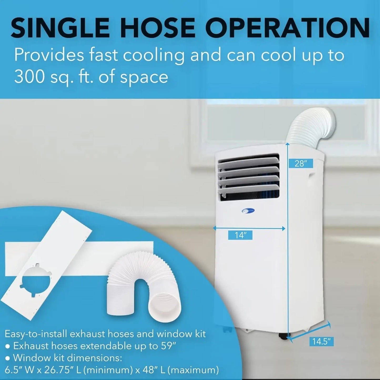 Whynter ARC-102CS Compact Size 10,000 BTU (7,000 BTU SACC) Portable Air Conditioner, Dehumidifier, and Fan with Activated Carbon
