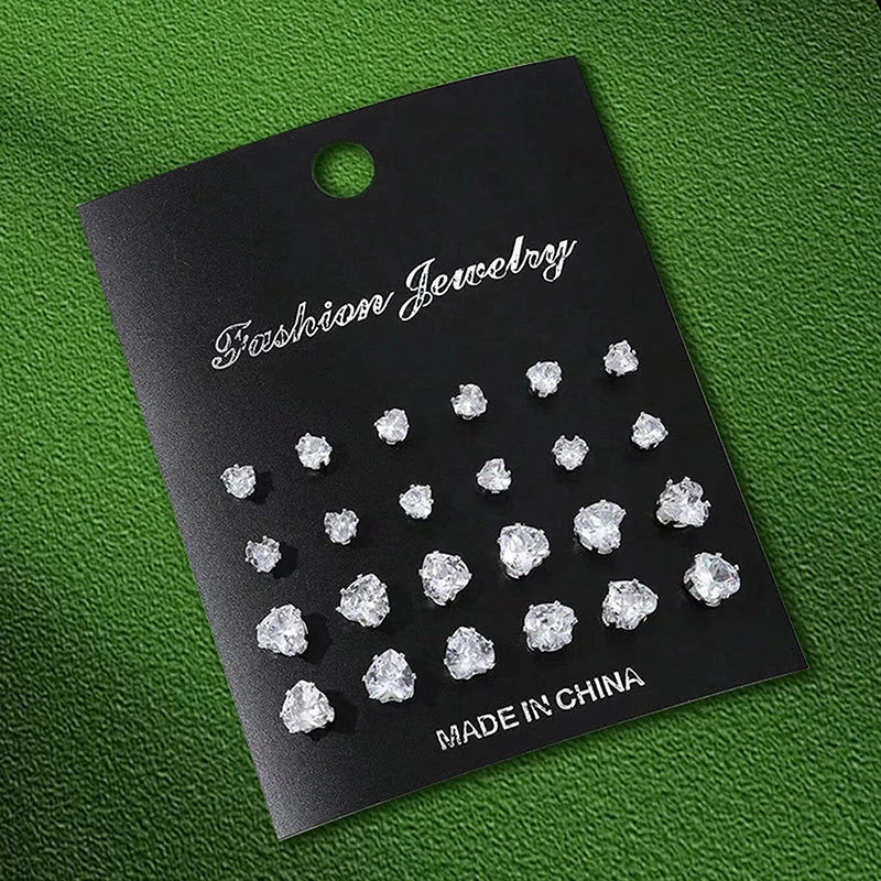 1Set   For Women Men Jewelry Accessories Gifts Fashion Luxury Rhinestone Stud Earrings Set Shiny Simple Wedding Stud Earrings