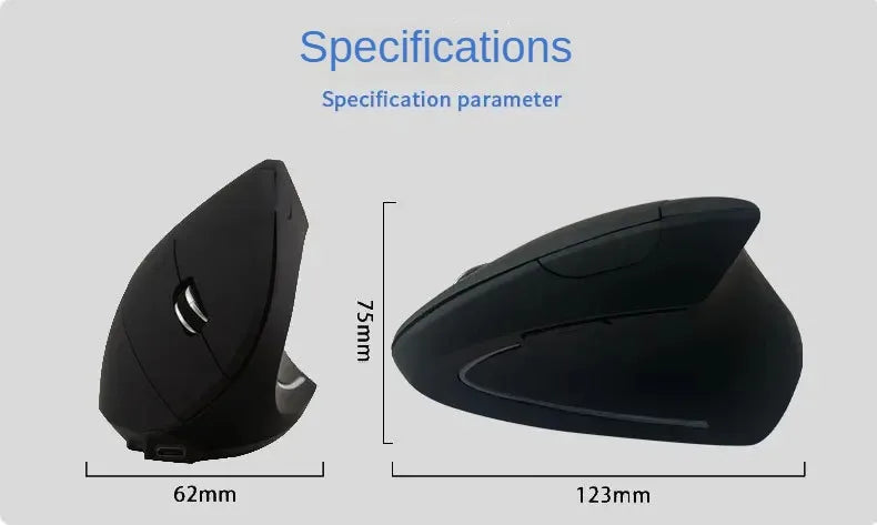 Original ihoyi Wireless Mouse Vertical Wired USB Mouse Ergonomic Luminous 2.4G Mute Photoelectric Bluetooth Game Mouse