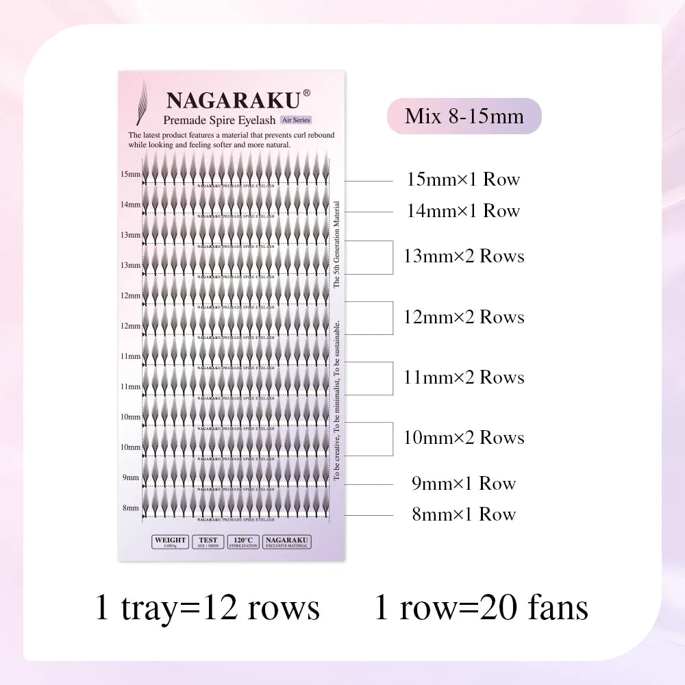 NAGARAKU Premade Spire Fairy Wings Eyelash Anime Effect Soft Plume Fluttering Eyelash Extensions Comic