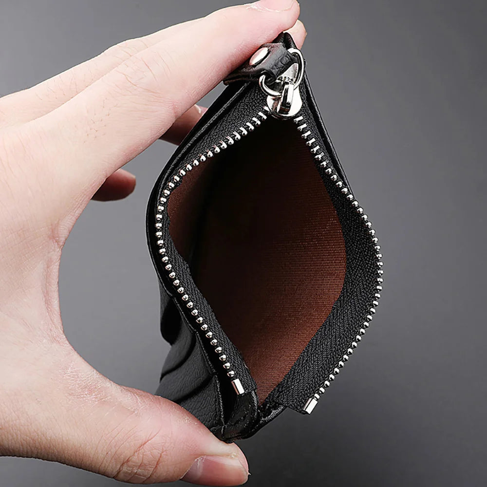 Ultra-Thin Mini Multi-Slot Credit Card Holder for Women PU Leather Zipper Wallet Compact Card Case Ladies' Organizer