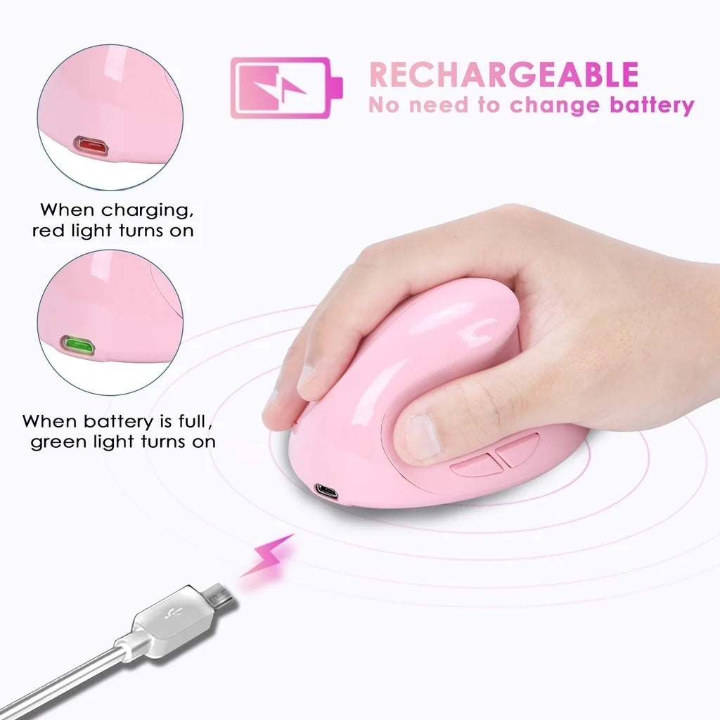 JOMAA Rechargeable Vertical Mouse Wireless USB 2.4G Right Hand Ergonomic Mice for Computer Laptop Gaming Mouse