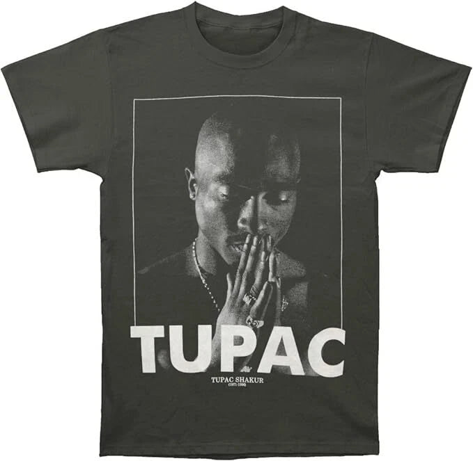 Tupac Hip Hop T-Shirt-2pac Middle Finger Prayer Against World Summer New Men's Women's Retro Fashion T-Shirt