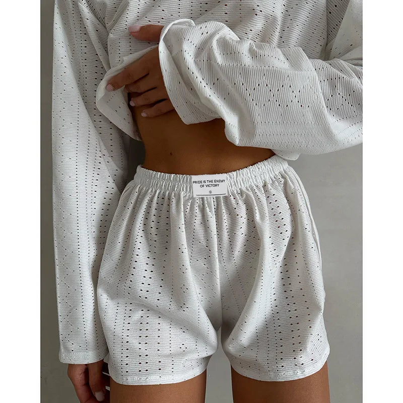 Women Fashion Slim Pajamas Set Two-Piece Suits Sleepwear Loungewear Solid Pajama Ladies Pijama Homewear Soft Leisure Nightwear