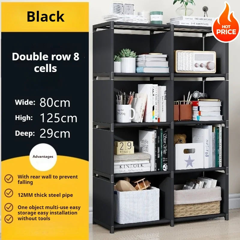 Simple Bookshelf Easy Assembly Bookcase Square Storage Shelf Multi-Layer Book Closet Living Room And Study Bedroom Storage Shelf