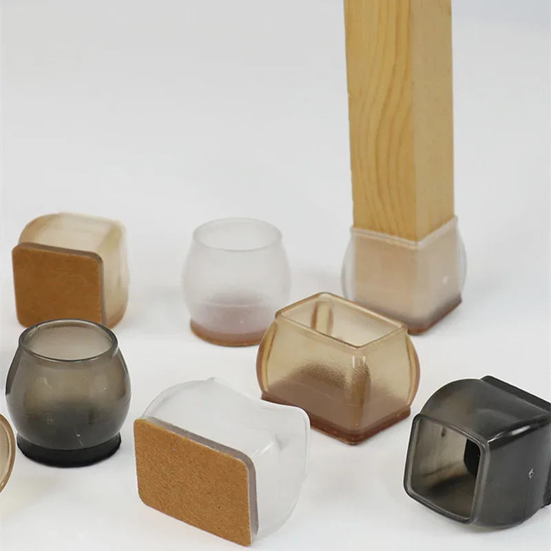 New 12Pcs Silicone Table Chair Leg Mat round square furniture Leg Caps Foot Protection Bottom Cover Pads Wood Floor Protector