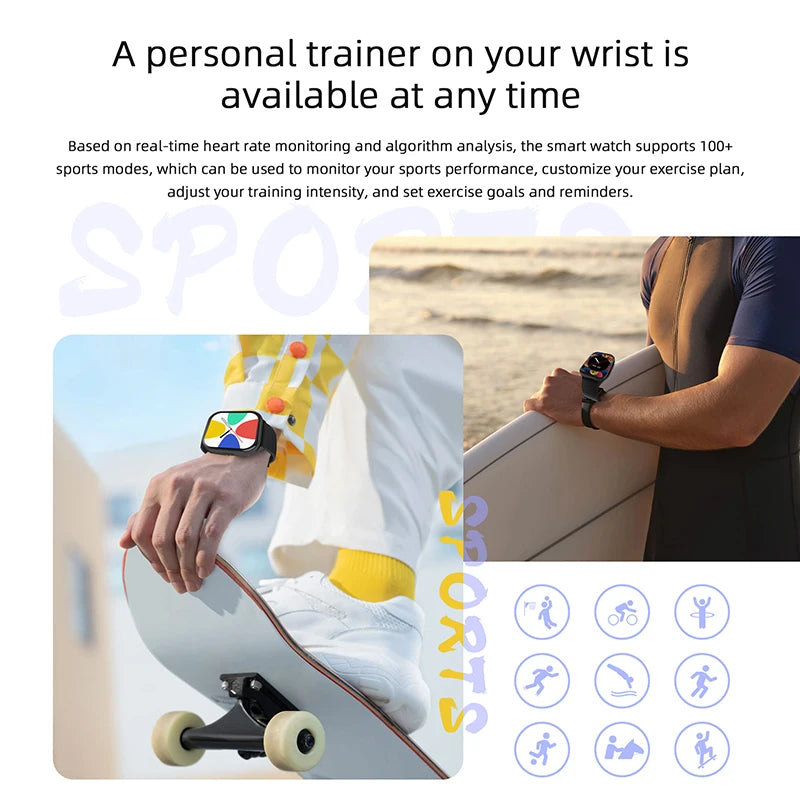 2024 New For Xiaomi Huawei Samsung Smart Watch Men Women Heart Rate Blood Pressure Fitness Tracker Bluetooth Call Smartwatch Man