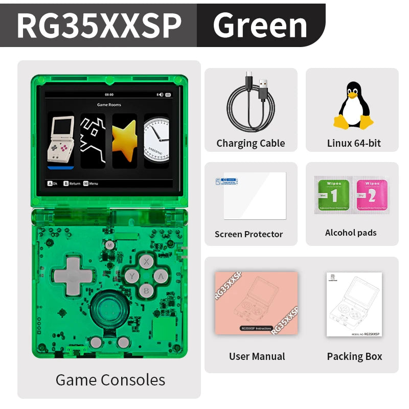ANBERNIC RG35XXSP Retro Flip Handheld Game Console 3.5" IPS Screen Linux H700 Video Game Player Support Streaming WIFI Bluetooth