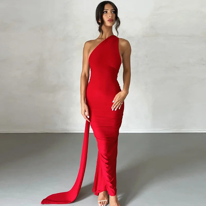 Ladies Summer Elegant Evening Party Dress For Women Sleeveless Backless Halter Sexy Long Dresses Woman Clothes Birthday Clubwear