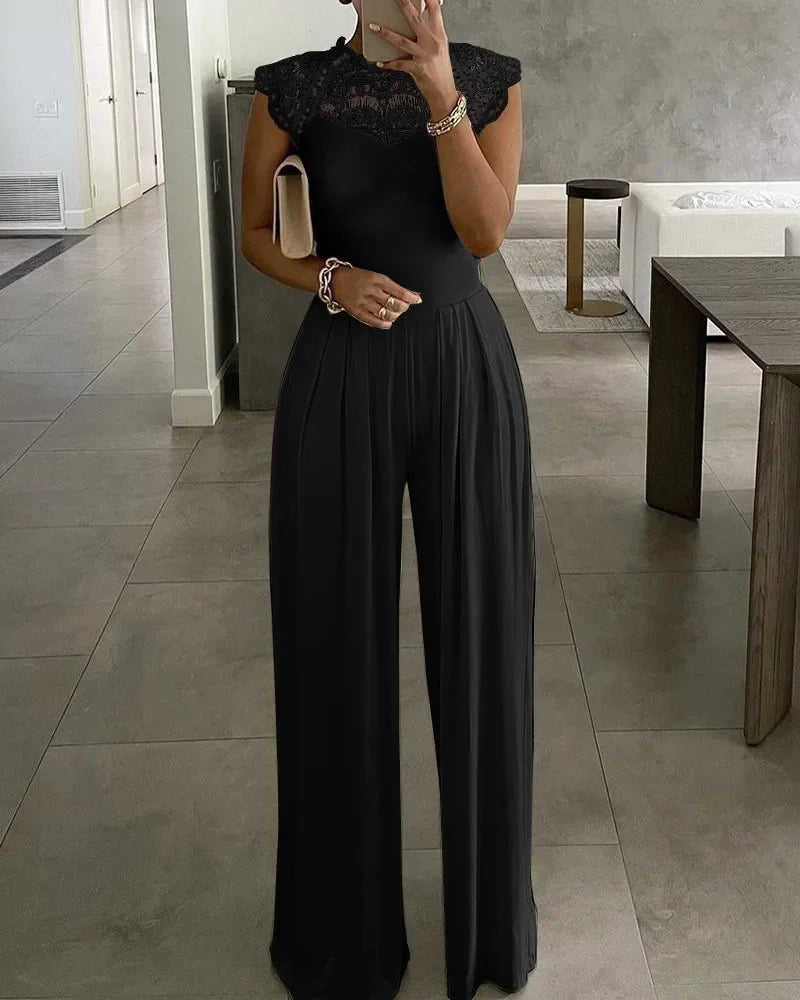 Sexy Lace Sleeveless Women's Overall Jumpsuit Romper Party Prom High Waist Streetwear Rompers Regular Fit Jumpsuits for Woman