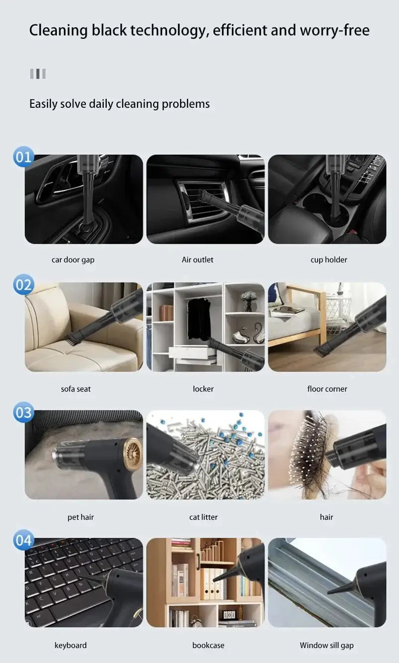 Xiaomi MIJIA Car Vacuum Cleaner 9in1 Portable Wireless Car Vacuum Cleaner Handheld Home Car Dual Use Vacuum Cleane