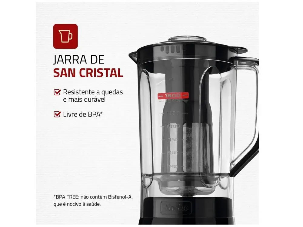 L-99 FB Black Mondial Turbo Power Blender with 3 Speeds Filter 550W - 110V
