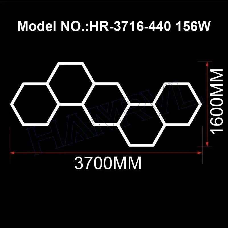 Cutomized Barbershop Hair Salon Led Ceiling Light Hexagon Garage Light Warm/Natural white 3000K 4000K Honeycomb Lighting For Car