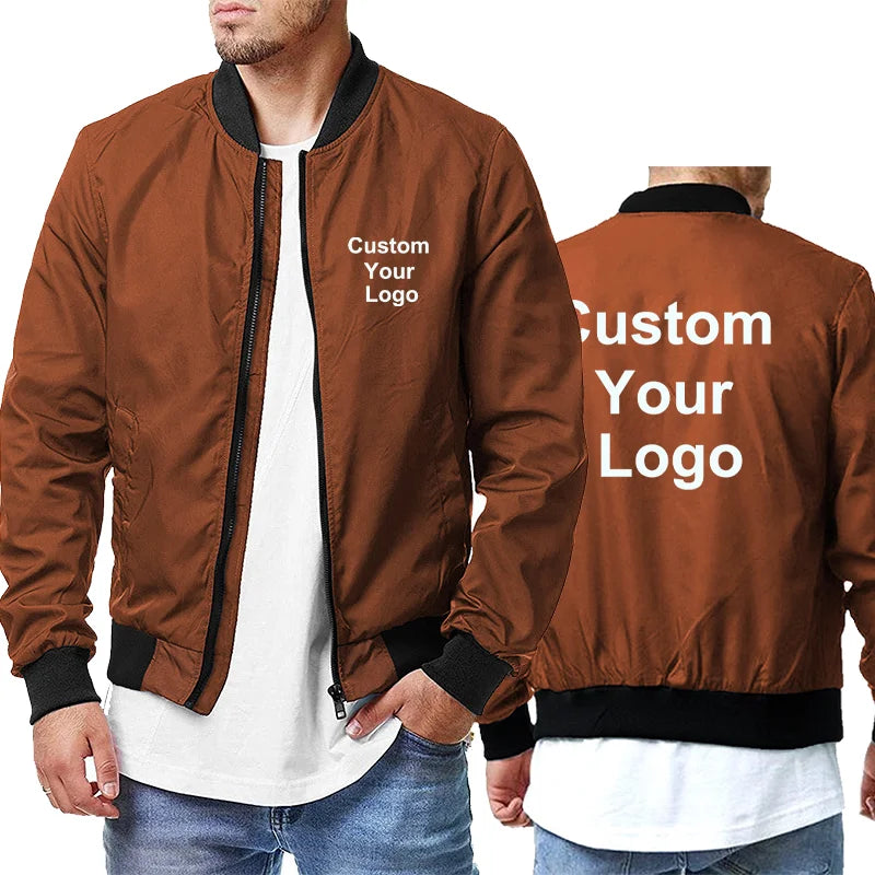 Fashion Casual Outdoor Custom Your Logo Clothes New Fashion Sports Zipper Jacket Popular Men Autumn New Solid Color Jacket Coat