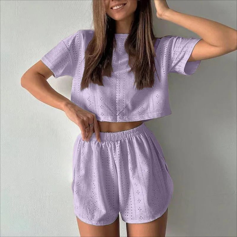 Women Fashion Slim Pajamas Set Two-Piece Suits Sleepwear Loungewear Solid Pajama Ladies Pijama Homewear Soft Leisure Nightwear