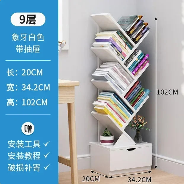 Modern Children's TreeShaped Bookshelf  FloortoCeiling Design, Living Room Storage Bookcase, Innovative Home Library