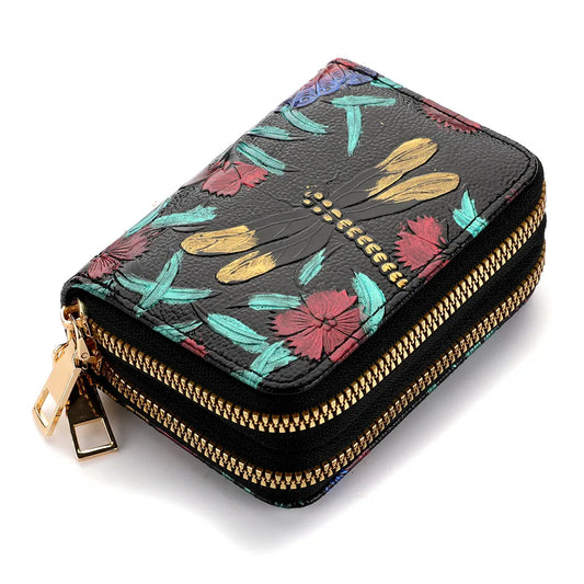 Women's Credit Card Wallet Large Capacity Multi-Card Slot Coin Wallet Double Zipper Credit Card Holder For Women