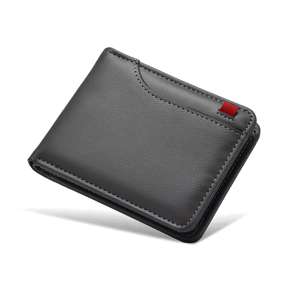 Men's Short Wallet Multi-Card Slot Card Holder PU Leather Luxury Wallet for Men