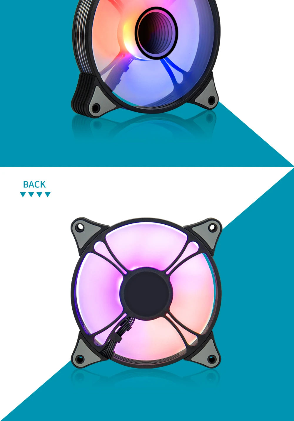 Aigo AR12PRO Computer Case Fan Ventoinha PC magnetic light bar 120mm RGB Fan 4pin PWM CPU Cooling Fan 3p5v Argb 12cm Ventilador