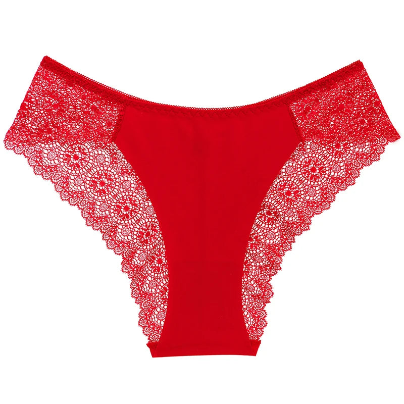 TrowBridge 3PCS/Set Sweet Women's Panties Silk Satin Underwear Lace Sexy Lingerie Girls Breathable Briefs Soft Comfortable Panty