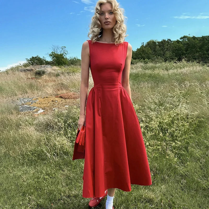 Ladies Summer Zipper New Fashion Evening Birthday Party Dress Women Sleeveless Backless Bodycon Maxi Dress Clubwear Fall Outfits