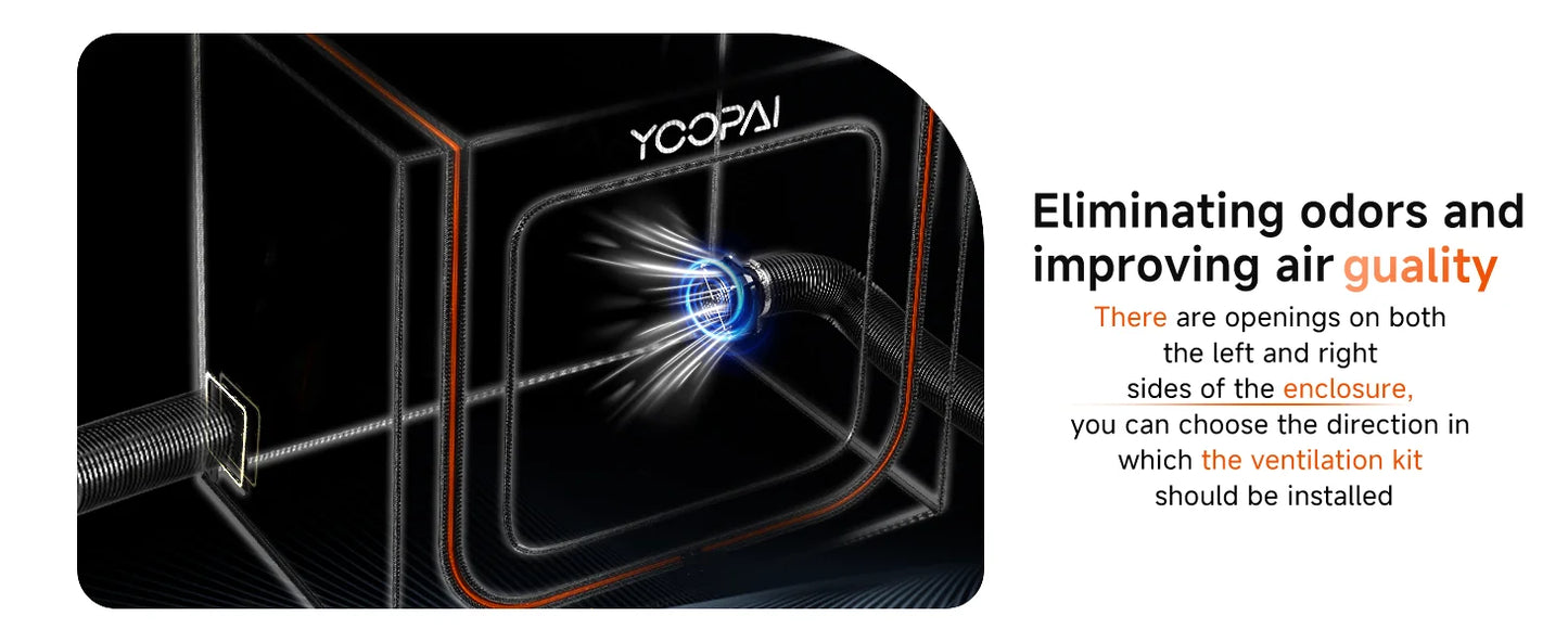 YOOPAI 3D Printer Enclosure 3D Printer Resin Enclosure UV For Creality and all 3D Printer Large size Ventilation Kit LED Light