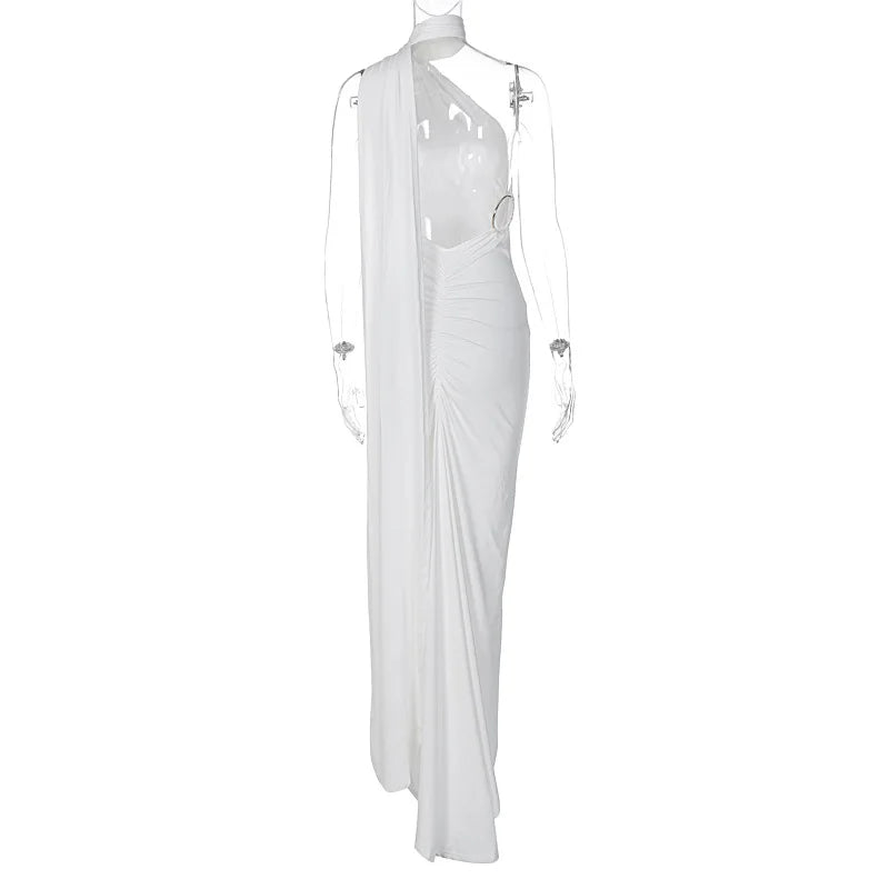 Ladies Summer Elegant Evening Party Dress For Women Sleeveless Backless Halter Sexy Long Dresses Woman Clothes Birthday Clubwear