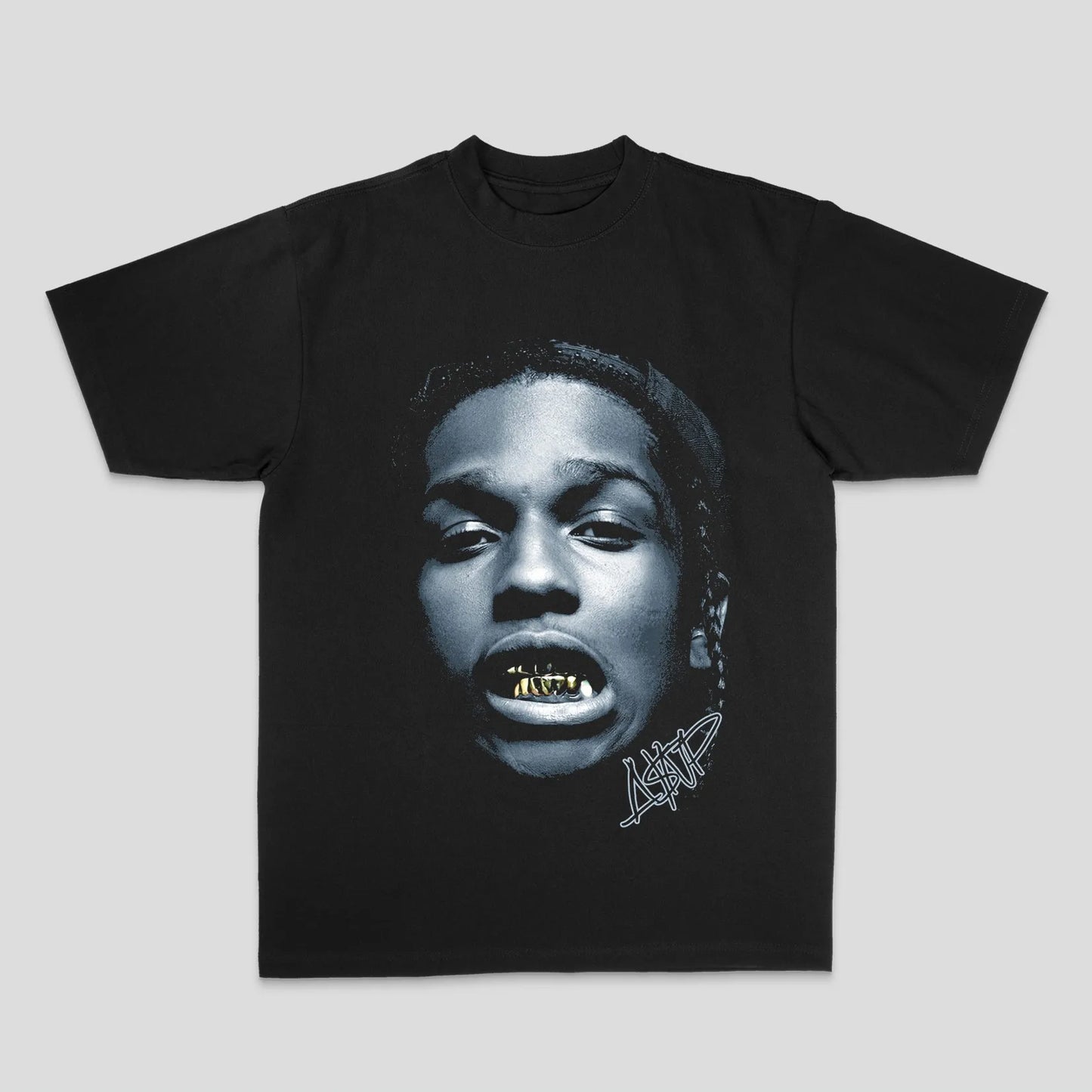 ASAP Hip Hop Rap Rap American Street Print Loose Breathable Crew Neck T-shirt Summer New Men's and Women's Streetwear