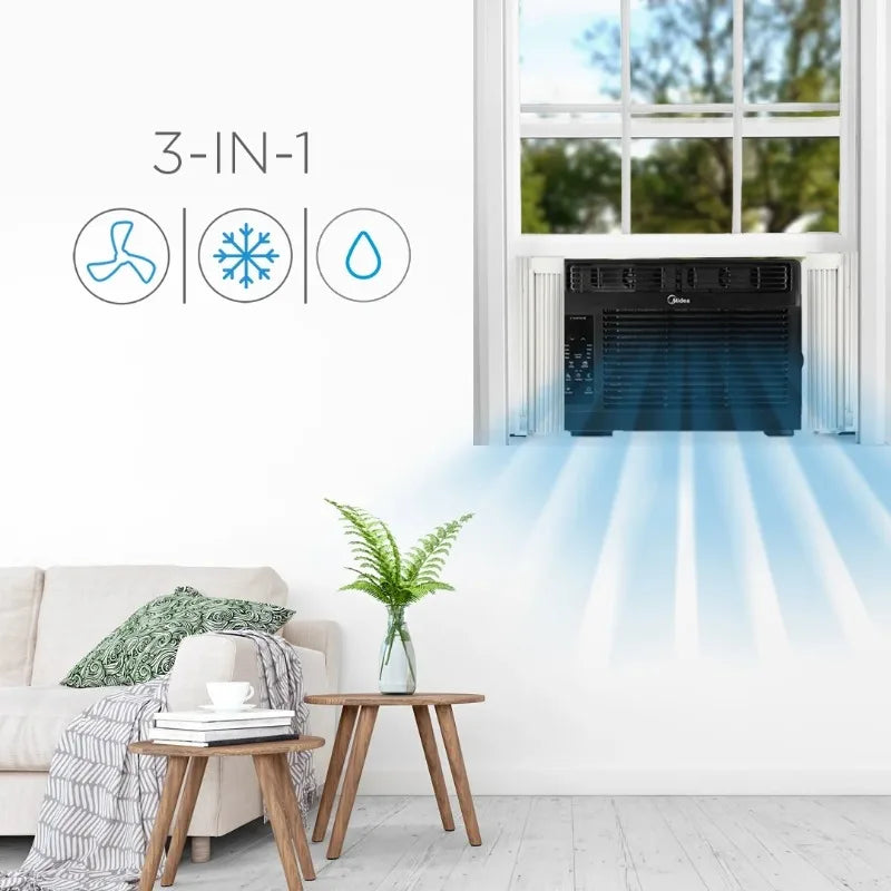Midea 5,000 BTU Window Air Conditioner, 150 Sq. Ft., White, New