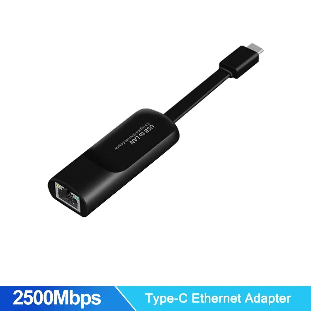 USB Gigabit Ethernet Adapter 2500Mbps USB 3.0 Network Card to RJ45 Lan Driver Free For Desktops Laptop Macbook PC Accessories