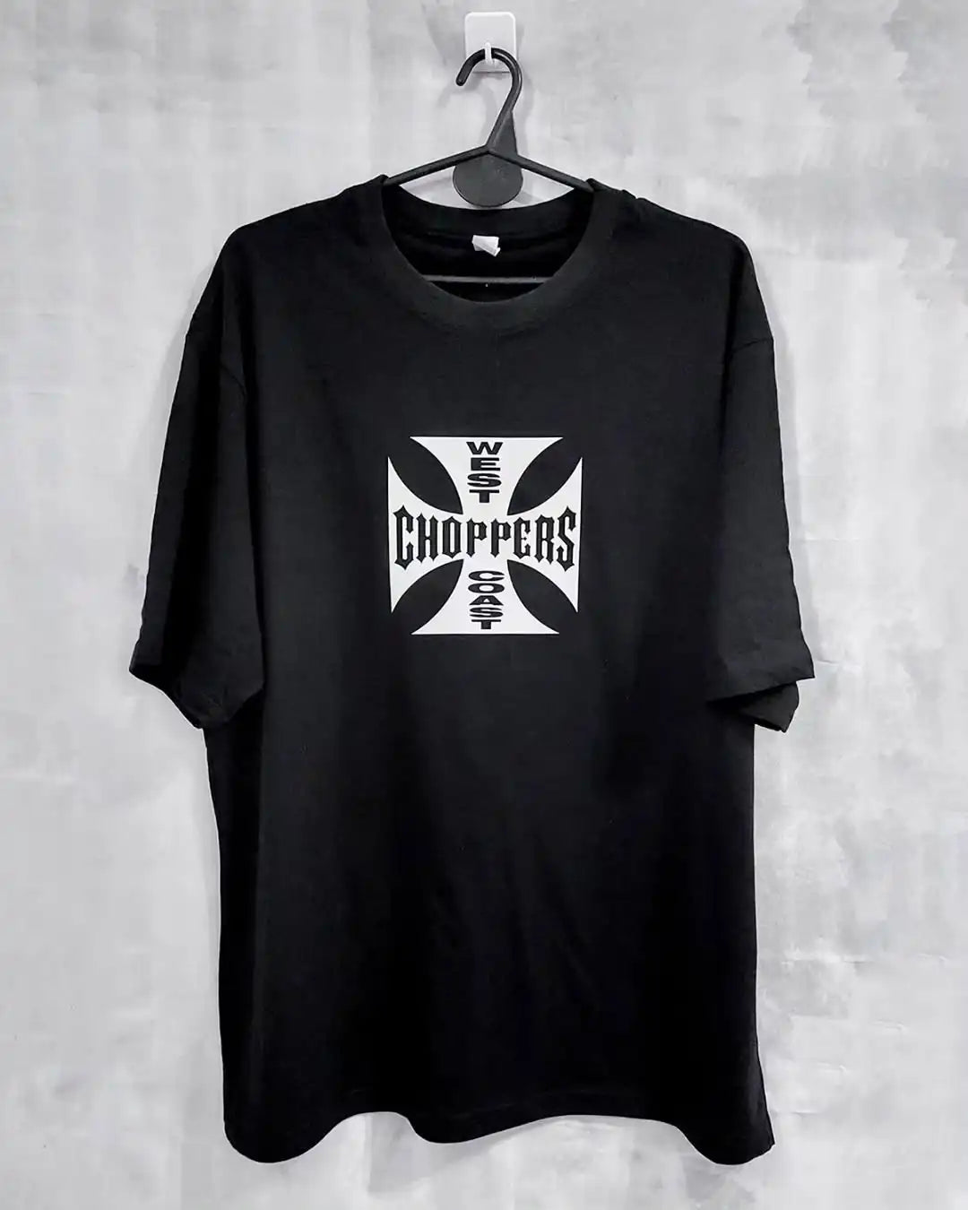 West Coast Choppers Cross Frame Print Tshirt Male Hip Hop Streetwear Oversized T-shirts Fashion Tees Men's Fleece Short Sleeve