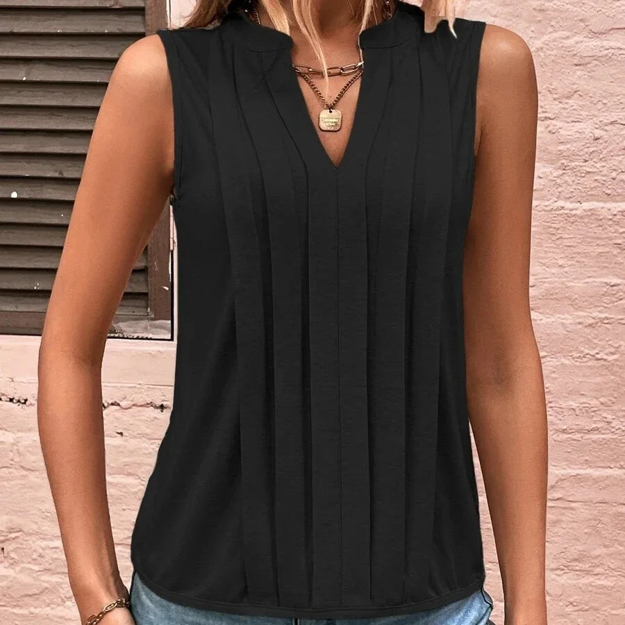 Solid Casual Loose Sleeveless Blouses For Women Fashion Summer Women's Shirts And Blouses Elegant Youth Female Tops