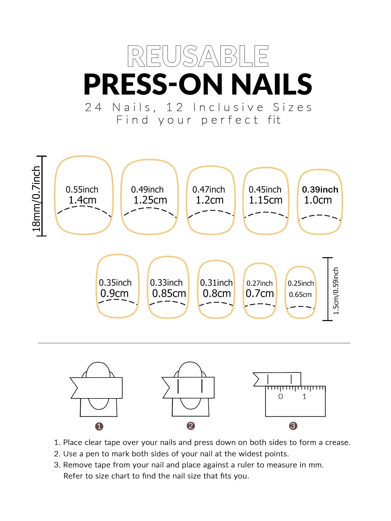 ARTAUG 24PCS Press On Nails Medium White Square Press On Nails Sweet Press On Nails korean press on nails