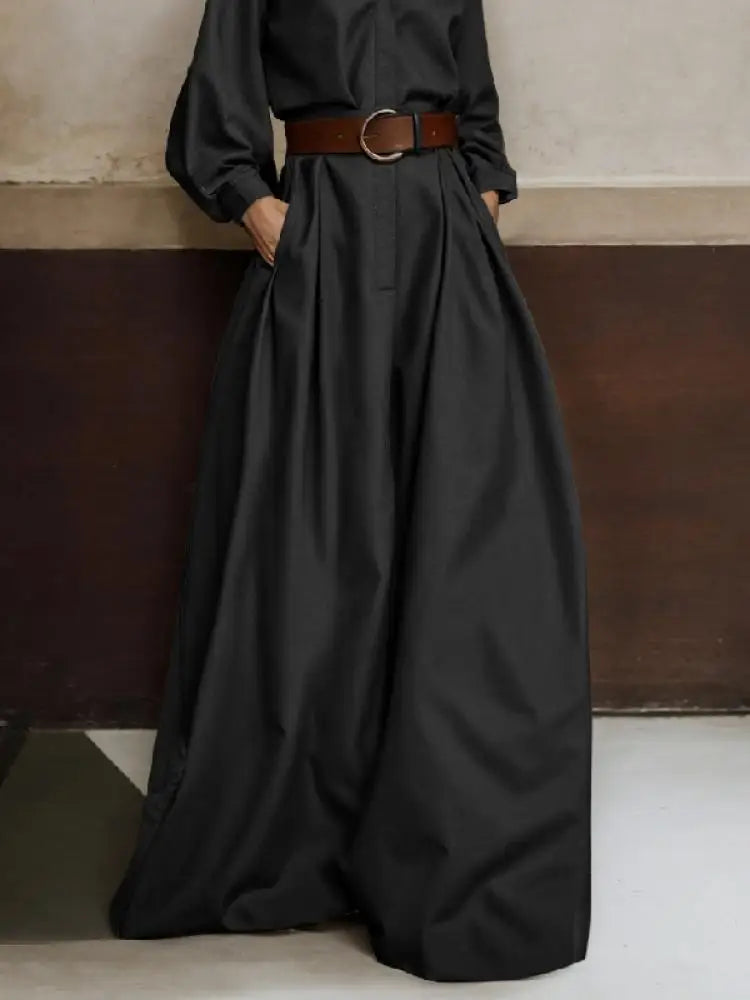 Onecozyday 2025 Stylish Solid Color Coverall for Urban Women Stand Collar High Waist Loose Fit One-piece Suit Casual Jumpsuits